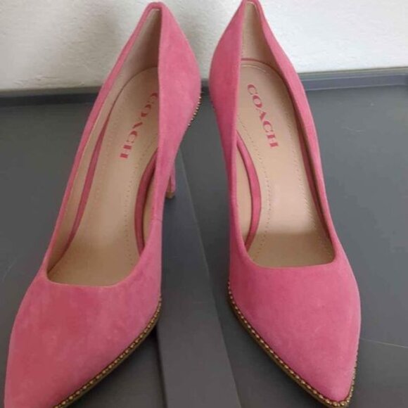 Pink Suede Coach Heels (Size 8.5) 🩷BRAND NEW🩷 - Picture 1 of 7